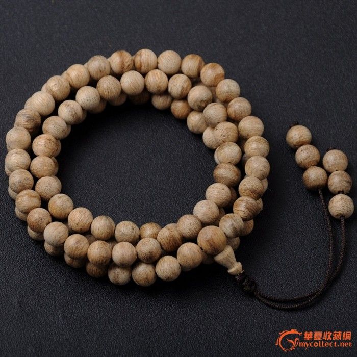 印尼加里曼丹倒架沉香佛珠手链108颗6mm_印