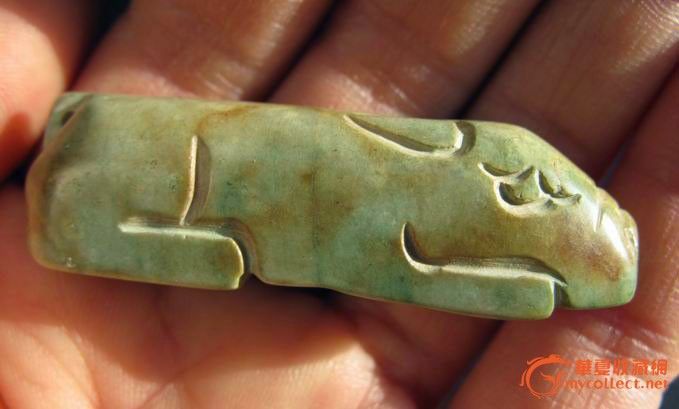 出土战汉松石小卧猪!_出土战汉松石小卧猪!价