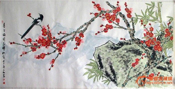 写意花鸟国画 喜鹊登梅_写意花鸟国画 喜鹊登