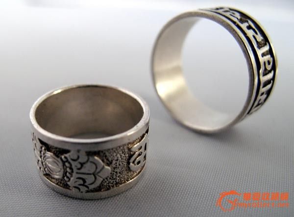 六字箴言情侣戒指99银(大和小号)-六字箴言情