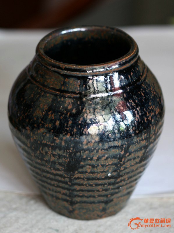 瓷器之九-----黑釉窑变金彩罐