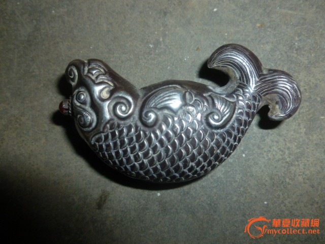银质龙鱼型鼻烟壶-银质龙鱼型鼻烟壶价格-银质