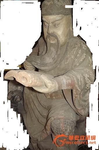 在读书的老木雕美髯关公110*70-在读书的老木