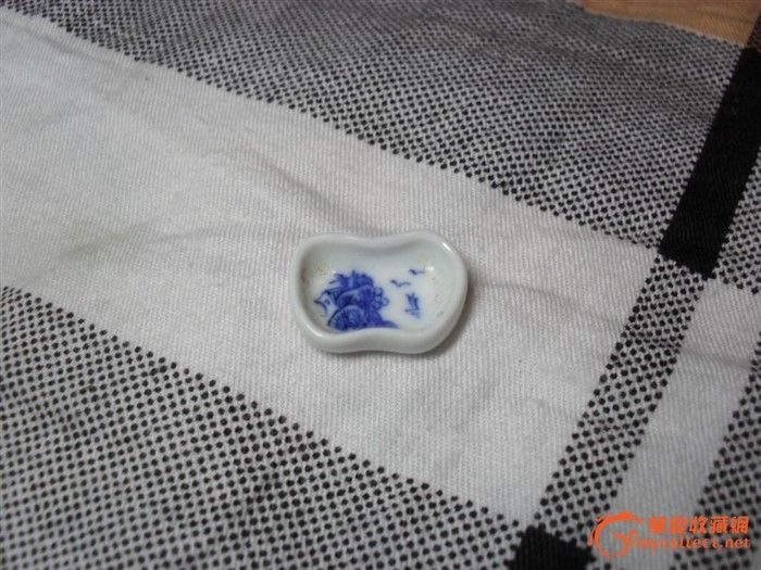 手绘青花山水,蛐蛐喝水盆子,很精致-手绘青花山