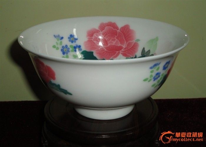 醴陵红官窑釉下五彩芙蓉薄胎碗_醴陵红官窑釉