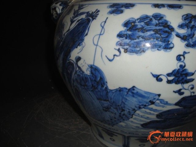 青花兽饵大罐--苏秦背剑-青花兽饵大罐--苏秦背