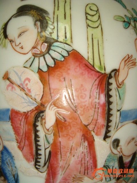 作【堆粉,粉彩,有立体感的;画;五子呈欢.寓意;五