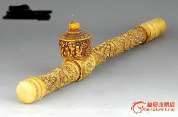 清代雕大烟枪-我认为是材质_清代雕大烟枪-我