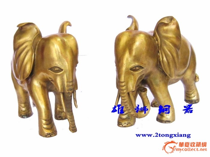 铜大象 纯铜吸水对象 铜光身象摆件 招财象_铜