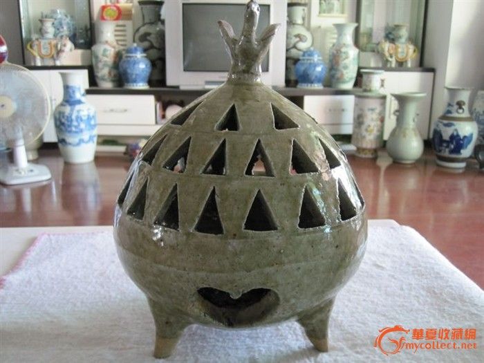越窑青瓷香熏炉_越窑青瓷香熏炉价格_越窑青瓷香熏炉图片_来自藏友天工御手_瓷器_地摊交易_华夏收藏网 cang.com