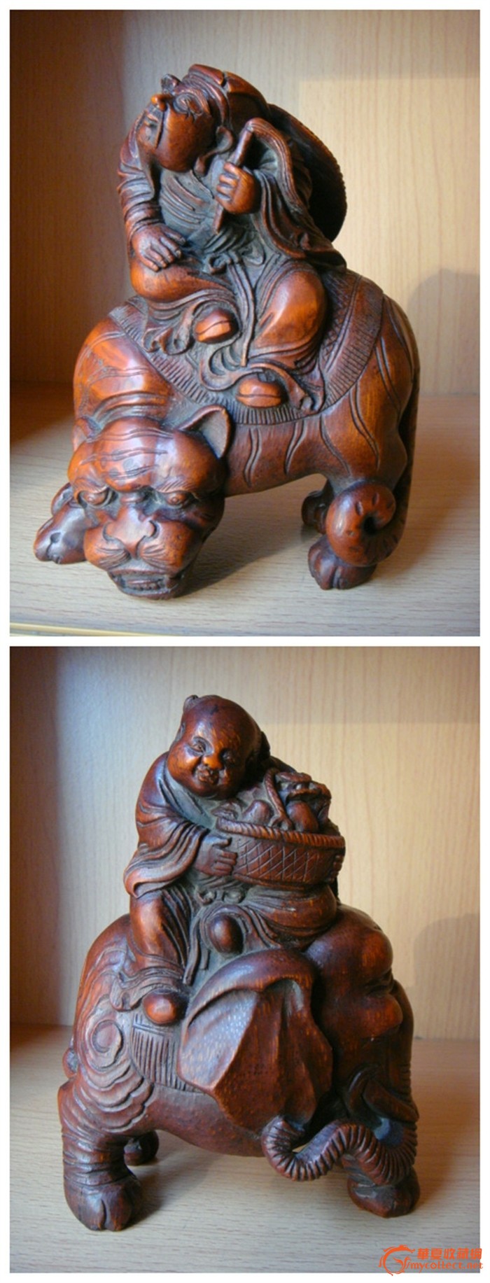 竹根雕精品 八仙