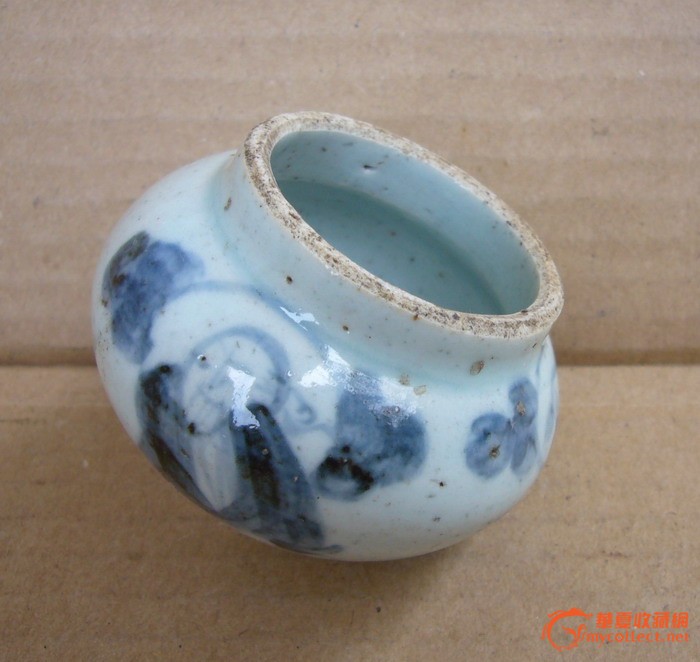 精品青花人物纹鸟食罐_精品青花人物纹鸟食罐价格_纹