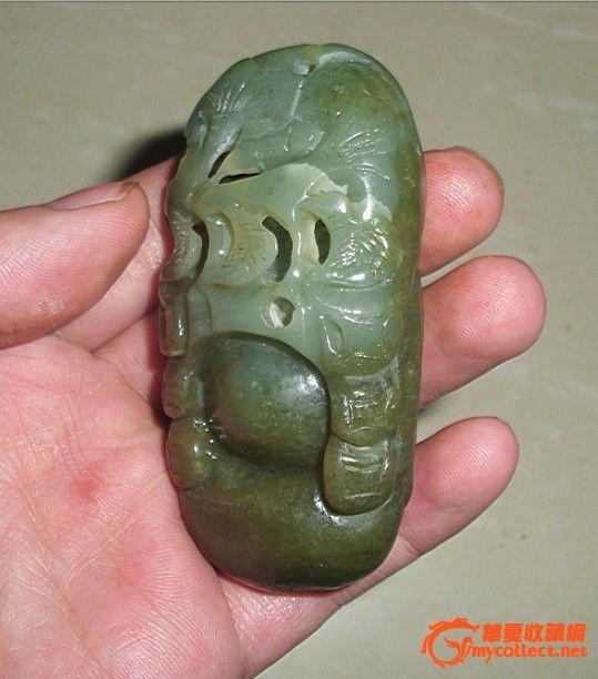 青玉籽料玉挂件~~包老保真包快递~~价格_清代镂空精雕和田青玉籽料