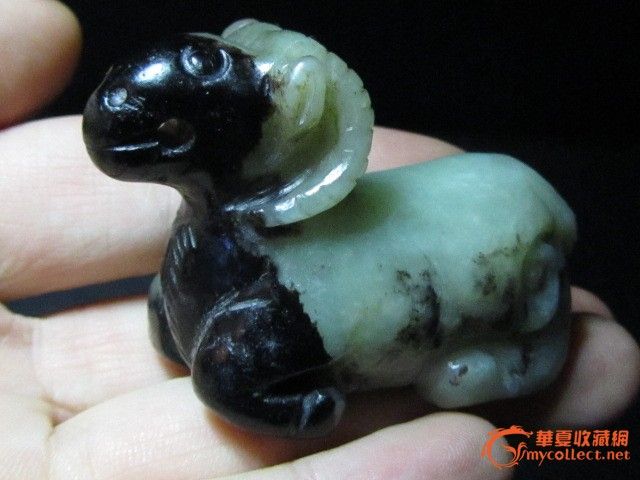 三包*明代和田青白玉老提油玉羊