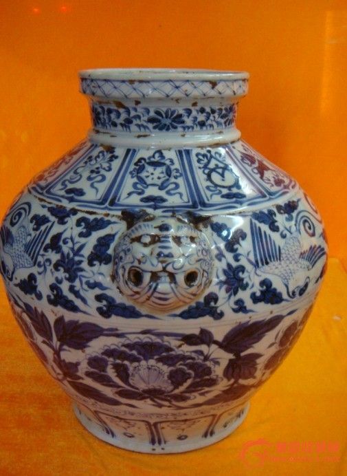 元青花虎头罐子