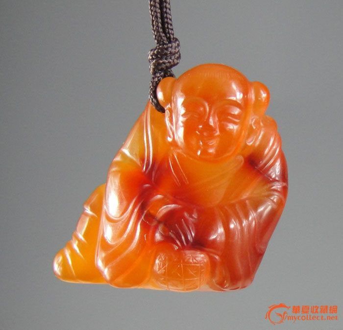 清代玛瑙童子挂件