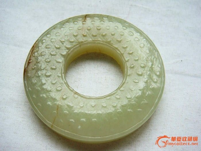 宋代老和田玉乳丁玉环5x0.8厘米35克