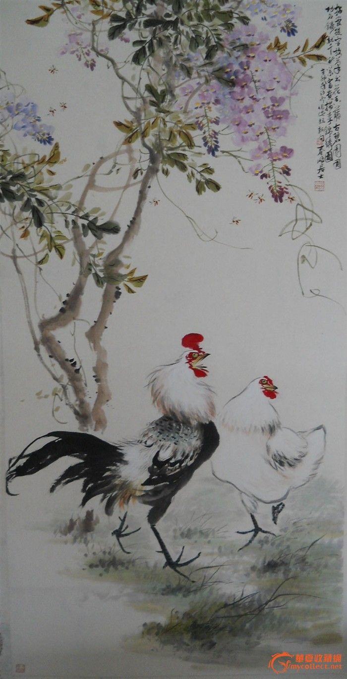 吉祥如意画雄鸡