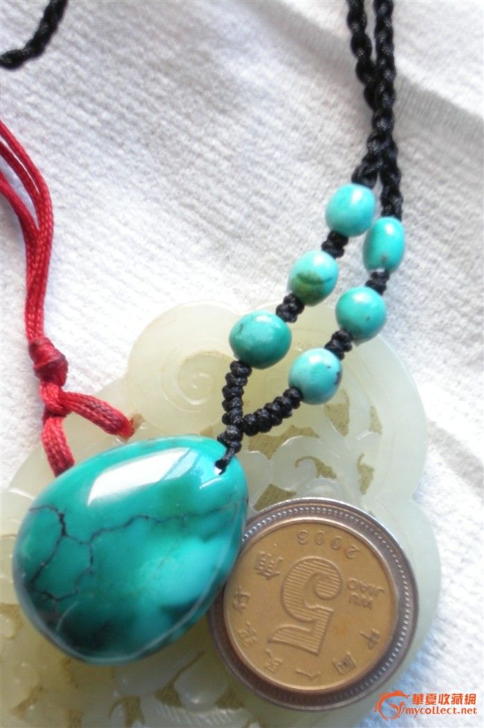 天然天蓝色蓝货高档绿松石吊挂件-1